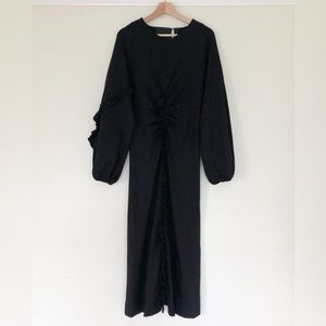 NWT TIBI Bond Ruffled Jersey Dress Black